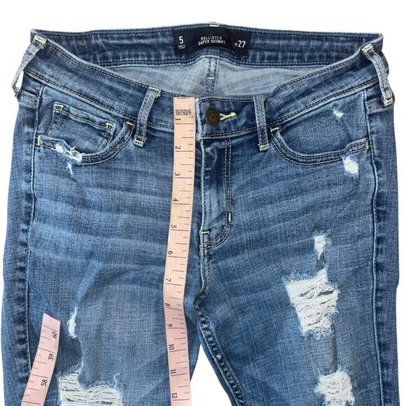 Hollister Super Skinny Distressed Jeans Women’s 27 Casual Thrashed Low Rise - Picture 8 of 9